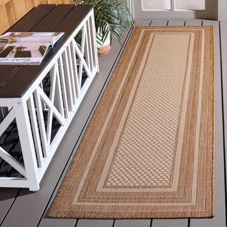 Safavieh Courtyard 2'-3" x 8'-0" Rug in Beige / Dark Beig