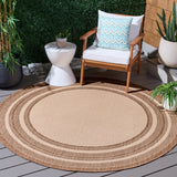 Safavieh Courtyard 6'-7" x 6'-7" Rug in Beige / Dark Beig