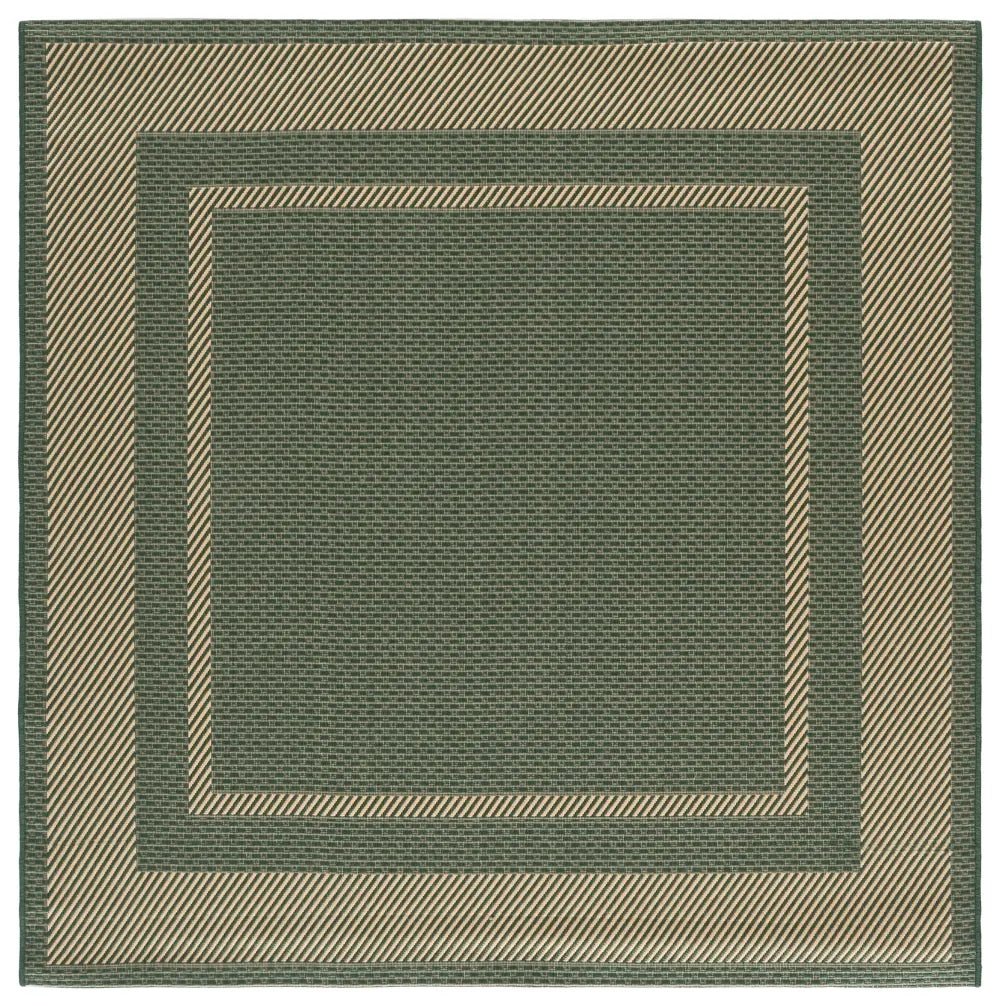 Safavieh Courtyard 6'-7" x 6'-7" Rug in Green / Beige