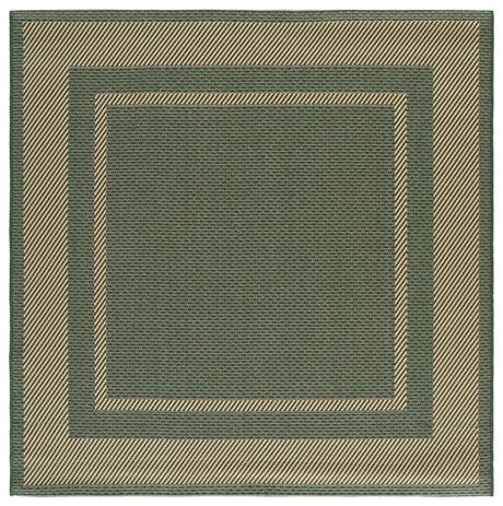 Safavieh Courtyard 6'-7" x 6'-7" Rug in Green / Beige