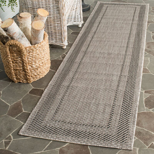 Safavieh Courtyard Cy8477 - 36612 Beige / Black Rugs - Safavieh - cy8477 - 36612 - 7sq