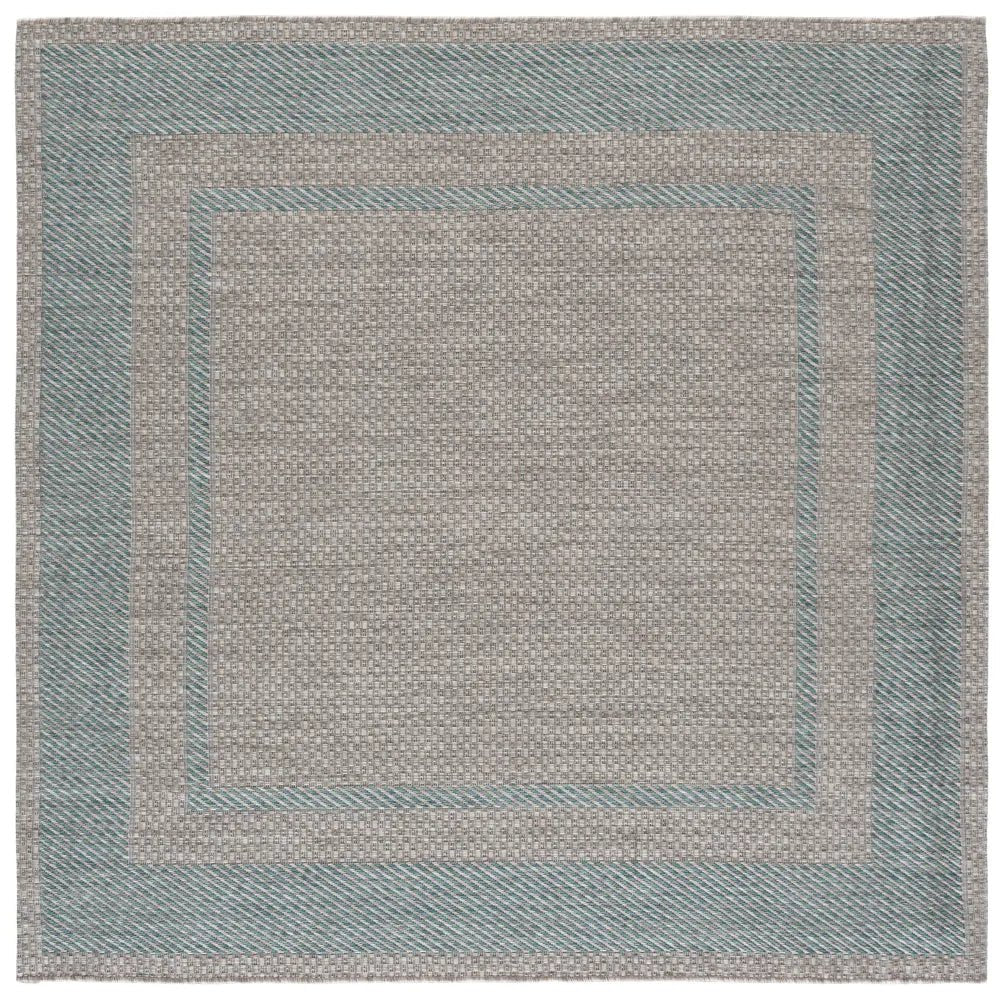 Safavieh Courtyard 6'-7" x 6'-7" Rug in Green / Aqua