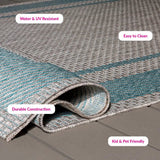 Safavieh Courtyard 5'-3" x 7'-7" Rug in Green / Aqua