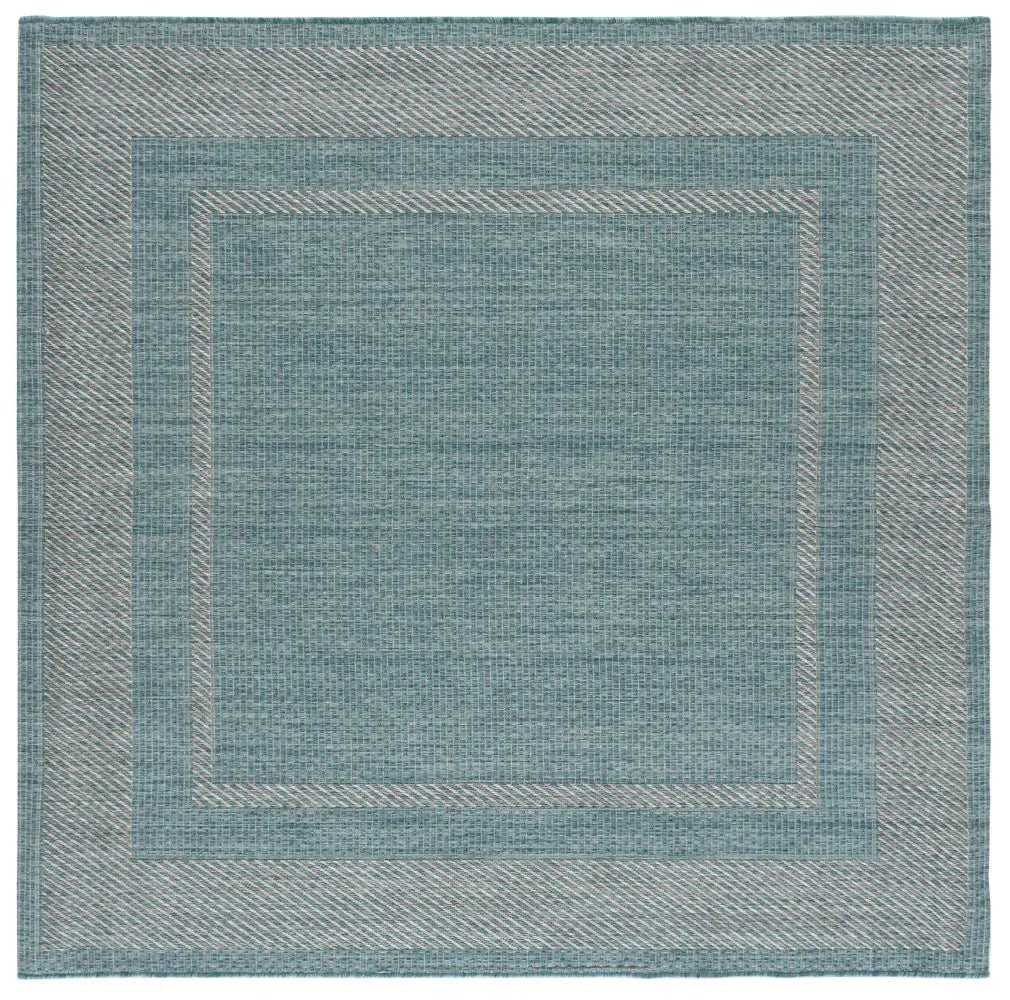Safavieh Courtyard 6'-7" x 6'-7" Rug in Aqua / Grey