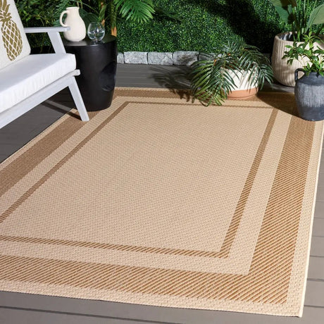 Safavieh Courtyard 5'-3" x 7'-7" Rug in Beige / Dark Beig