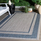 Safavieh Courtyard 5'-3" x 7'-7" Rug in Grey / Navy