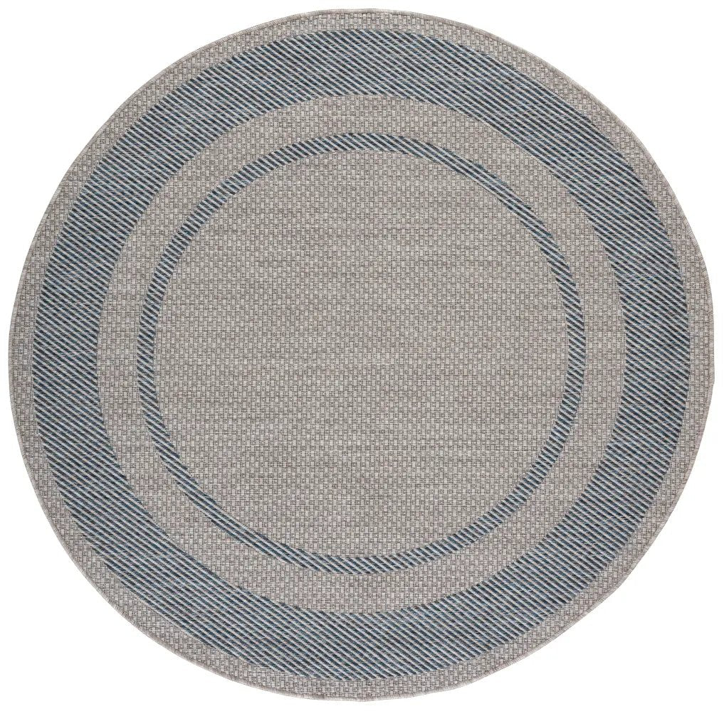 Safavieh Courtyard 6'-7" x 6'-7" Rug in Grey / Navy