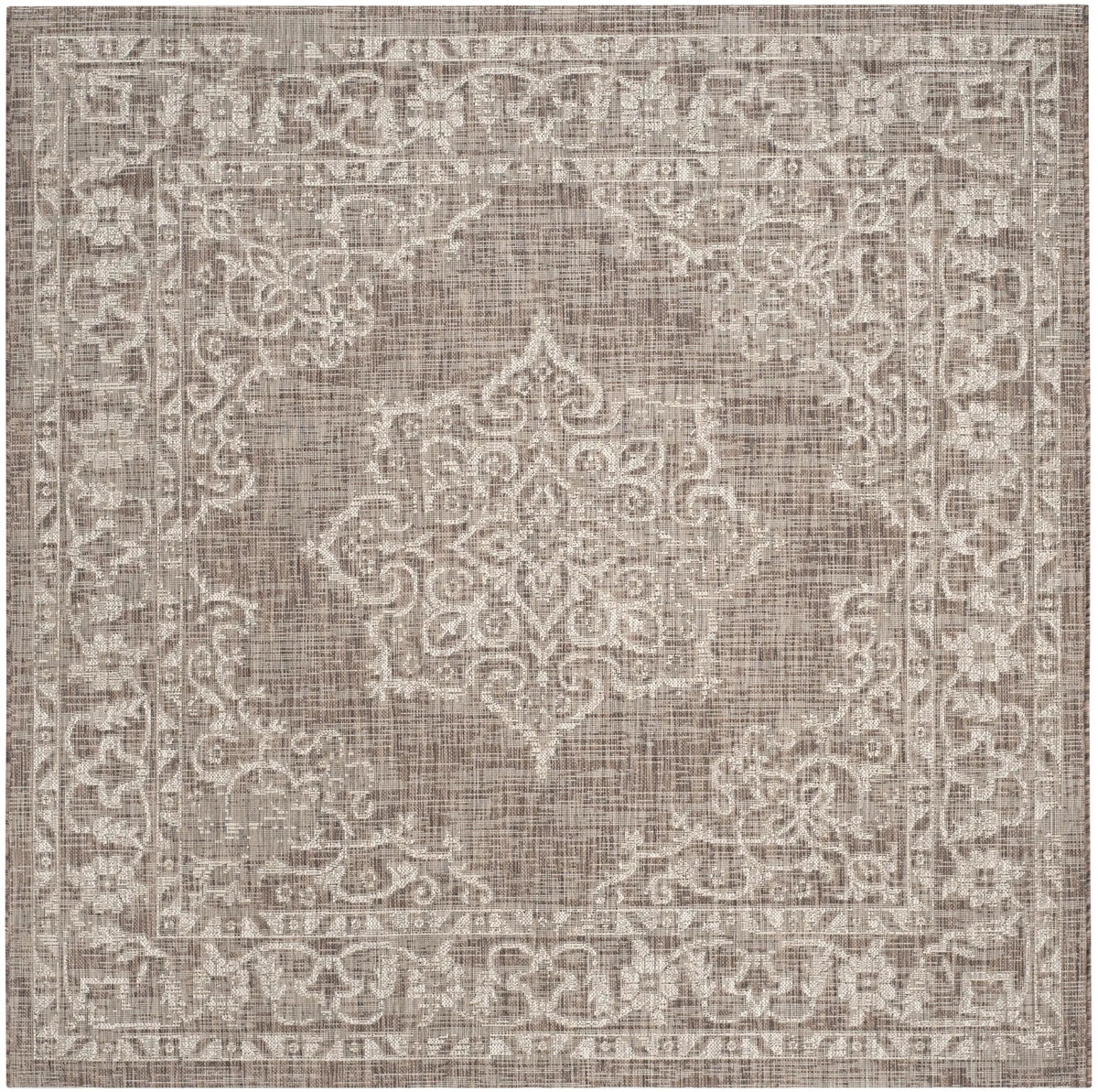 Safavieh Courtyard 6'-7" x 6'-7" Rug in Brown / Beige