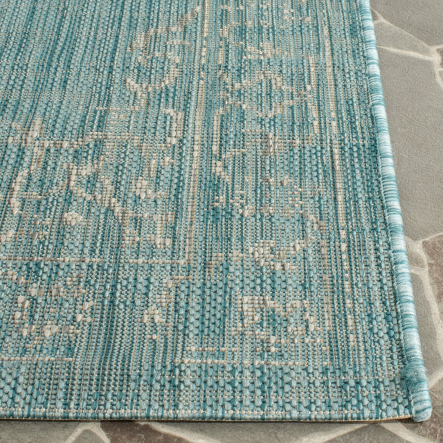 Safavieh Courtyard Cy8481 - 37121 Aqua/Grey Rug - Safavieh - cy8481 - 37121 - 7r