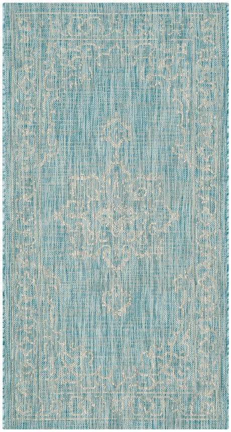 Safavieh Courtyard Cy8481 - 37121 Aqua/Grey Rug - Safavieh - cy8481 - 37121 - 7r