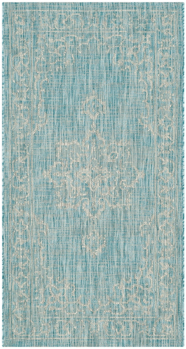 Safavieh Courtyard Cy8481 - 37121 Aqua/Grey Rug - Safavieh - cy8481 - 37121 - 7r