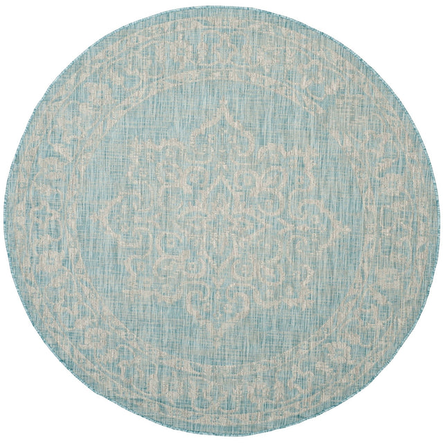 Safavieh Courtyard Cy8481 - 37121 Aqua/Grey Rug - Safavieh - cy8481 - 37121 - 7r