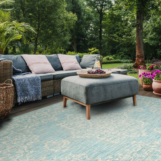 Safavieh Courtyard Cy8481 - 37121 Aqua/Grey Rug - Safavieh - cy8481 - 37121 - 7r