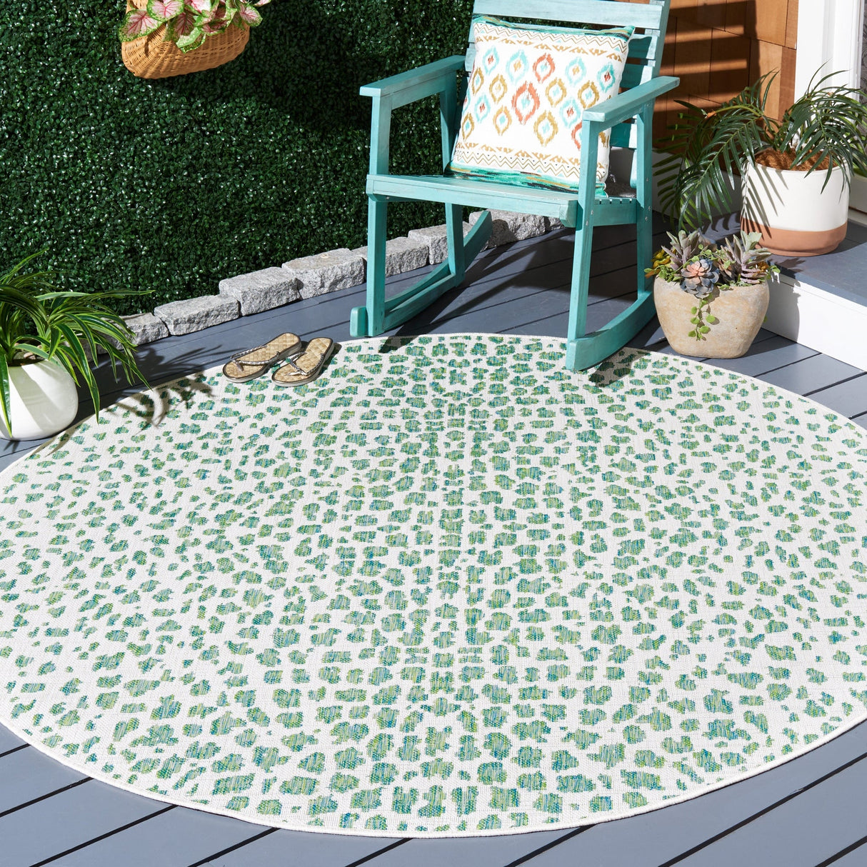 Safavieh Courtyard Cy8505 Ivory/Green Rug - Safavieh - cy8505 - 55712 - 7r