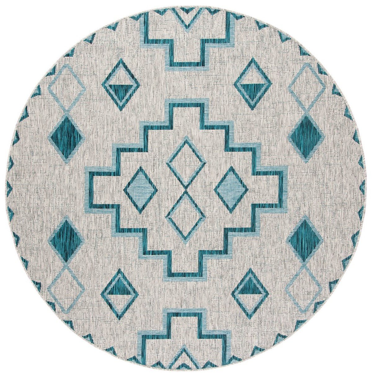 Safavieh Courtyard Cy8533 - 37212 Grey/Teal Rugs - Safavieh - cy8533 - 37212 - 7r