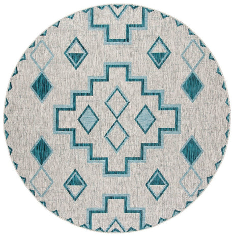 Safavieh Courtyard Cy8533 - 37212 Grey/Teal Rugs - Safavieh - cy8533 - 37212 - 7r