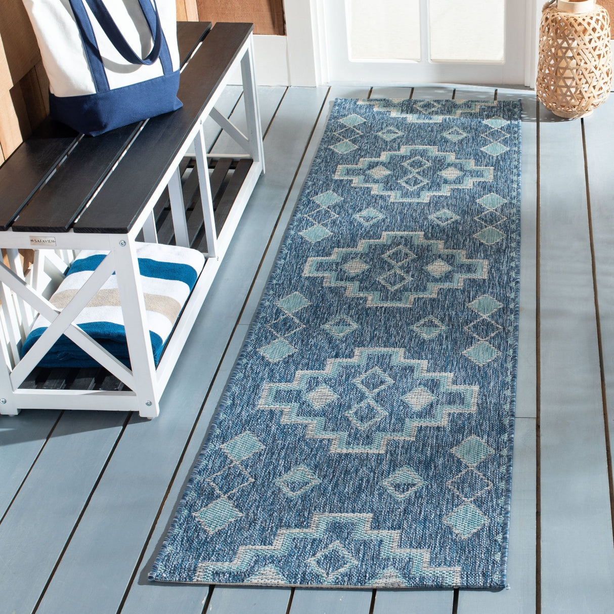 Safavieh Courtyard Cy8533 Navy/Aqua Rug - Safavieh - cy8533 - 39421 - 4r