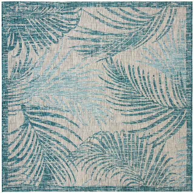 Safavieh Courtyard Cy8557 - 37212 Grey / Aqua Rugs - Safavieh - cy8557 - 37212 - 7sq