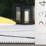 Safavieh Courtyard 4'-0" x 5'-7" Rug in Ivory / Black