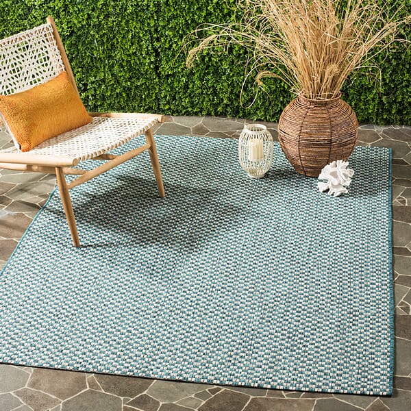 Safavieh Courtyard Cy8653 - 37221 Turquoise / Light Grey Rugs - Safavieh - cy8653 - 37221 - 2