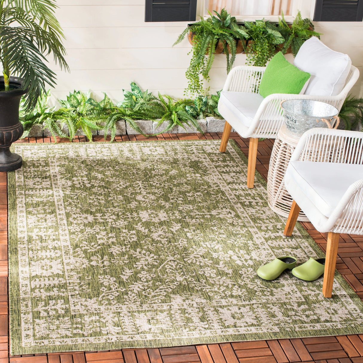 Safavieh Courtyard Cy8678 - 379 Green/Beige Rugs - Safavieh - cy8678 - 379 - 6
