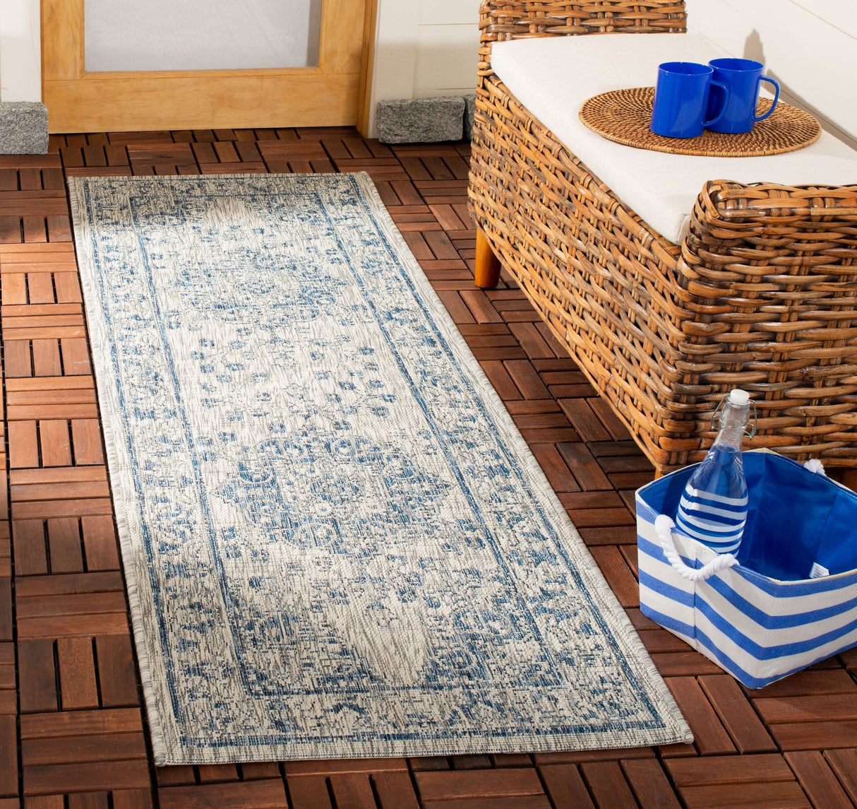 Safavieh Courtyard Cy8679 Grey/Navy Rug - Safavieh - cy8679 - 368 - 3