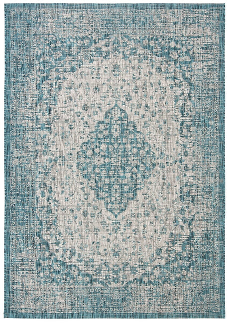 Safavieh Courtyard Cy8720 - 372 Teal / Cream Rugs - Safavieh - cy8720 - 372 - 4