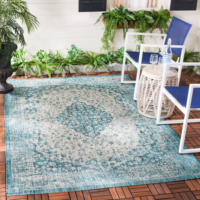 Safavieh Courtyard Cy8720 Teal/Cream Rug - Safavieh - cy8720 - 372 - 2