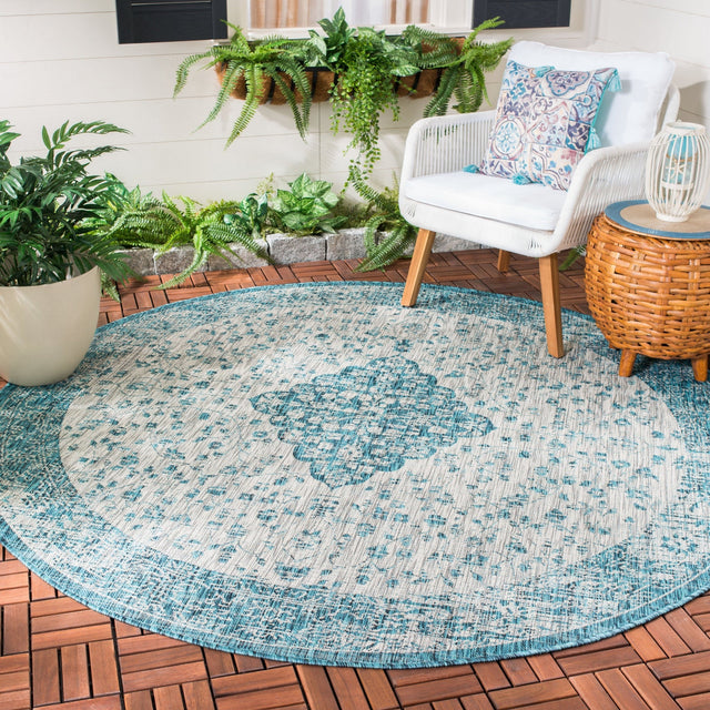 Safavieh Courtyard Cy8720 Teal/Cream Rug - Safavieh - cy8720 - 372 - 28