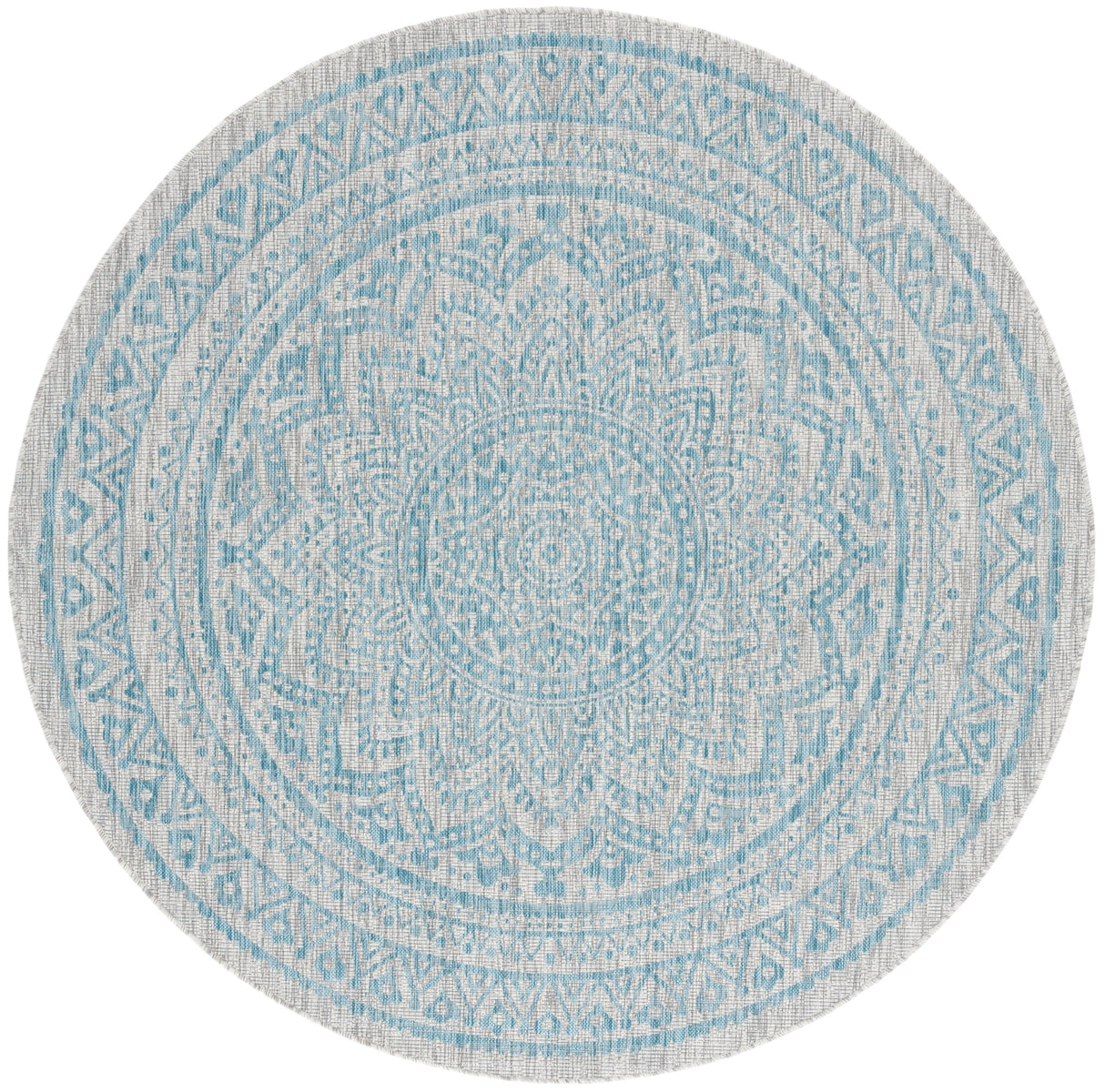 Safavieh Courtyard Cy8734 - 37112 Light Grey/Aqua Rug - Safavieh - cy8734 - 37112 - 5r