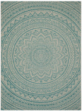 Safavieh Courtyard Cy8734 - 37112 Light Grey/Aqua Rug - Safavieh - cy8734 - 37112 - 5r