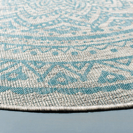 Safavieh Courtyard Cy8734 - 37112 Light Grey/Aqua Rug - Safavieh - cy8734 - 37112 - 5r