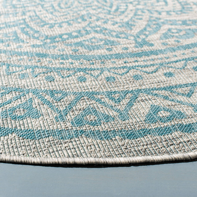 Safavieh Courtyard Cy8734 - 37112 Light Grey/Aqua Rug - Safavieh - cy8734 - 37112 - 5r