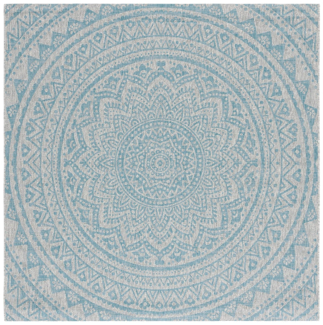 Safavieh Courtyard Cy8734 - 37112 Light Grey/Aqua Rug - Safavieh - cy8734 - 37112 - 5r