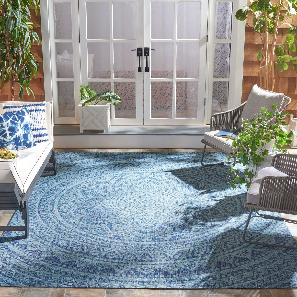 Safavieh Courtyard Cy8734 - 39421 Navy/Aqua Rugs - Safavieh - cy8734 - 39421 - 2