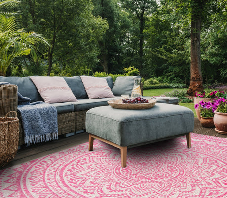 Safavieh Courtyard Cy8734 - 39712 Light Grey/Fuchsia Rug - Safavieh - cy8734 - 39712 - 28