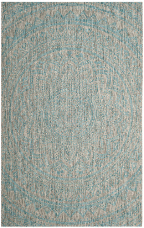 Safavieh Courtyard Cy8734 Light Grey/Aqua Rug - Safavieh - cy8734 - 37112 - 2