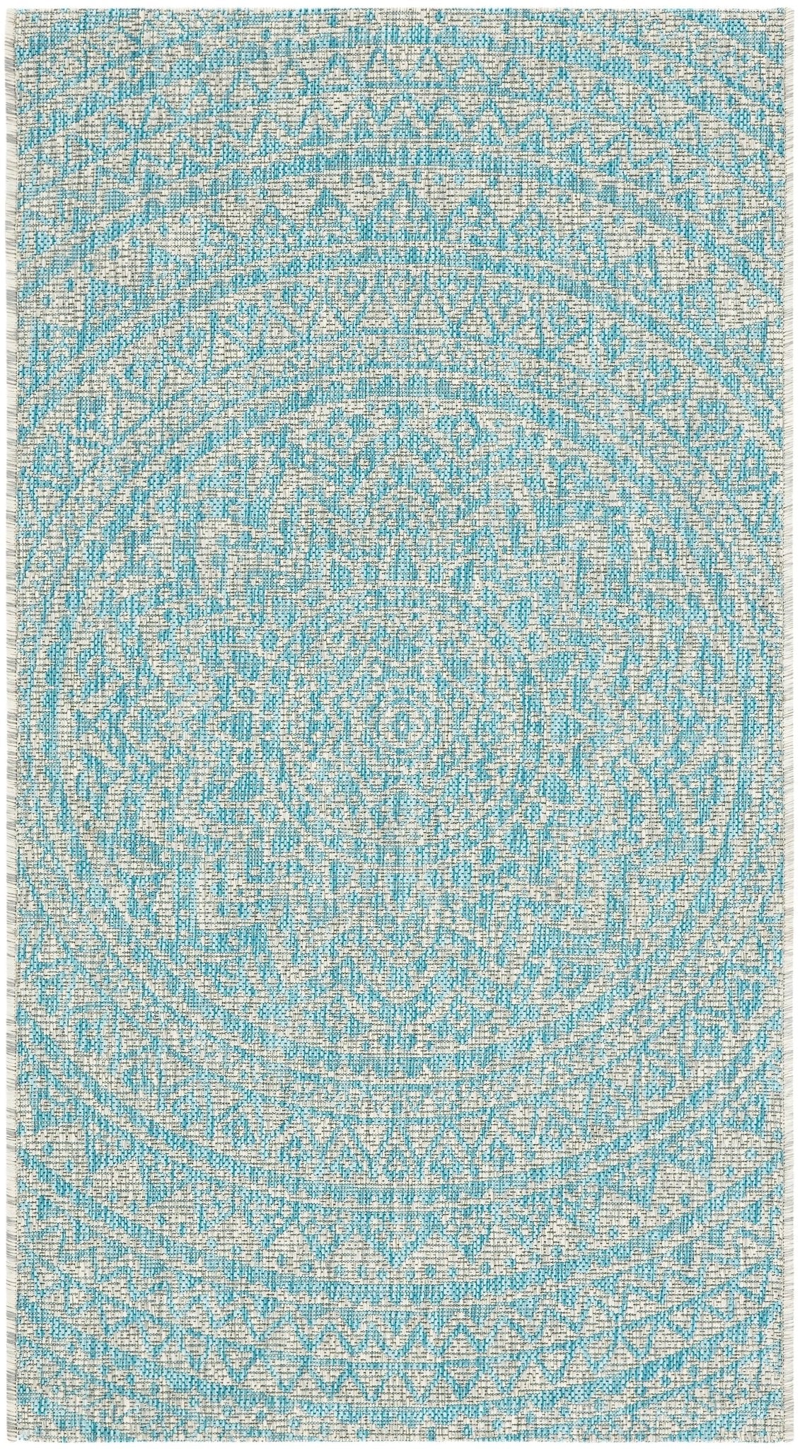Safavieh Courtyard Cy8734 Light Grey/Aqua Rug - Safavieh - cy8734 - 37112 - 4sq
