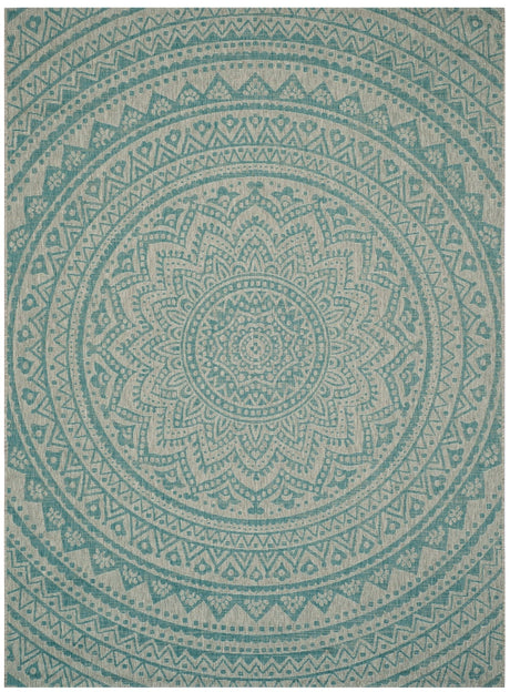 Safavieh Courtyard Cy8734 Light Grey/Aqua Rug - Safavieh - cy8734 - 37112 - 4sq