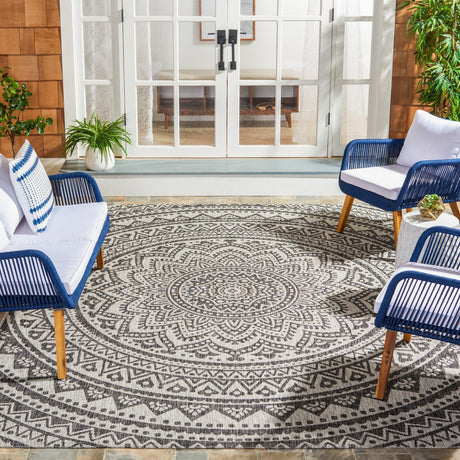 Safavieh Courtyard Cy8734 Light Grey/Black Rug - Safavieh - cy8734 - 37612 - 4r