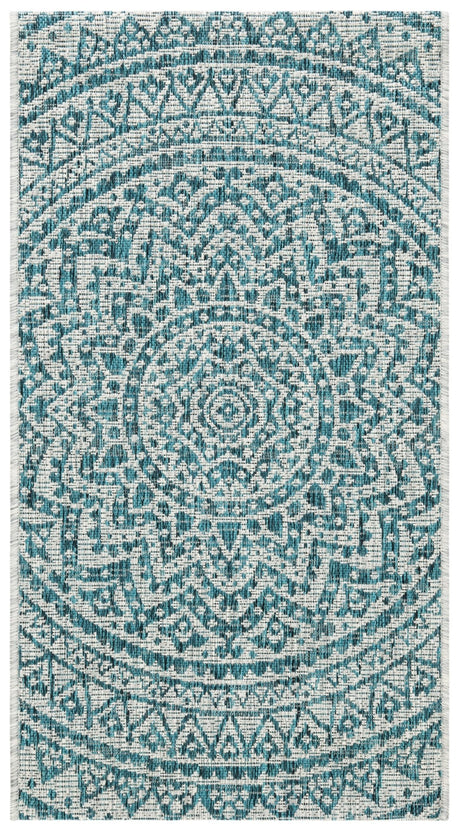 Safavieh Courtyard Cy8734 Light Grey/Teal Rug - Safavieh - cy8734 - 37212 - 4r
