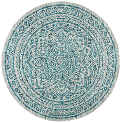 Safavieh Courtyard Cy8734 Light Grey/Teal Rug - Safavieh - cy8734 - 37212 - 4r