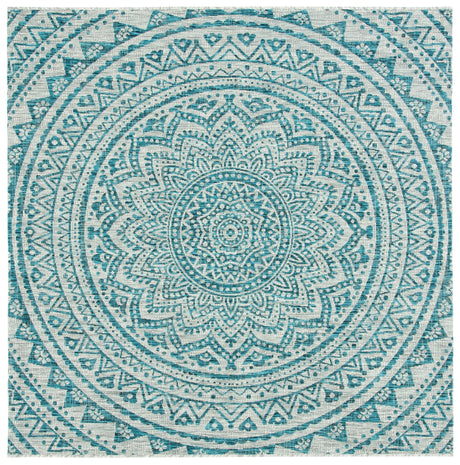 Safavieh Courtyard Cy8734 Light Grey/Teal Rug - Safavieh - cy8734 - 37212 - 4sq