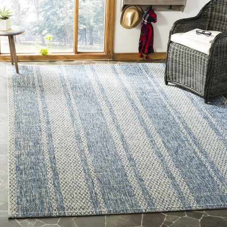 Safavieh Courtyard 6'-7" x 9'-6" Rug in Light Grey / Blue