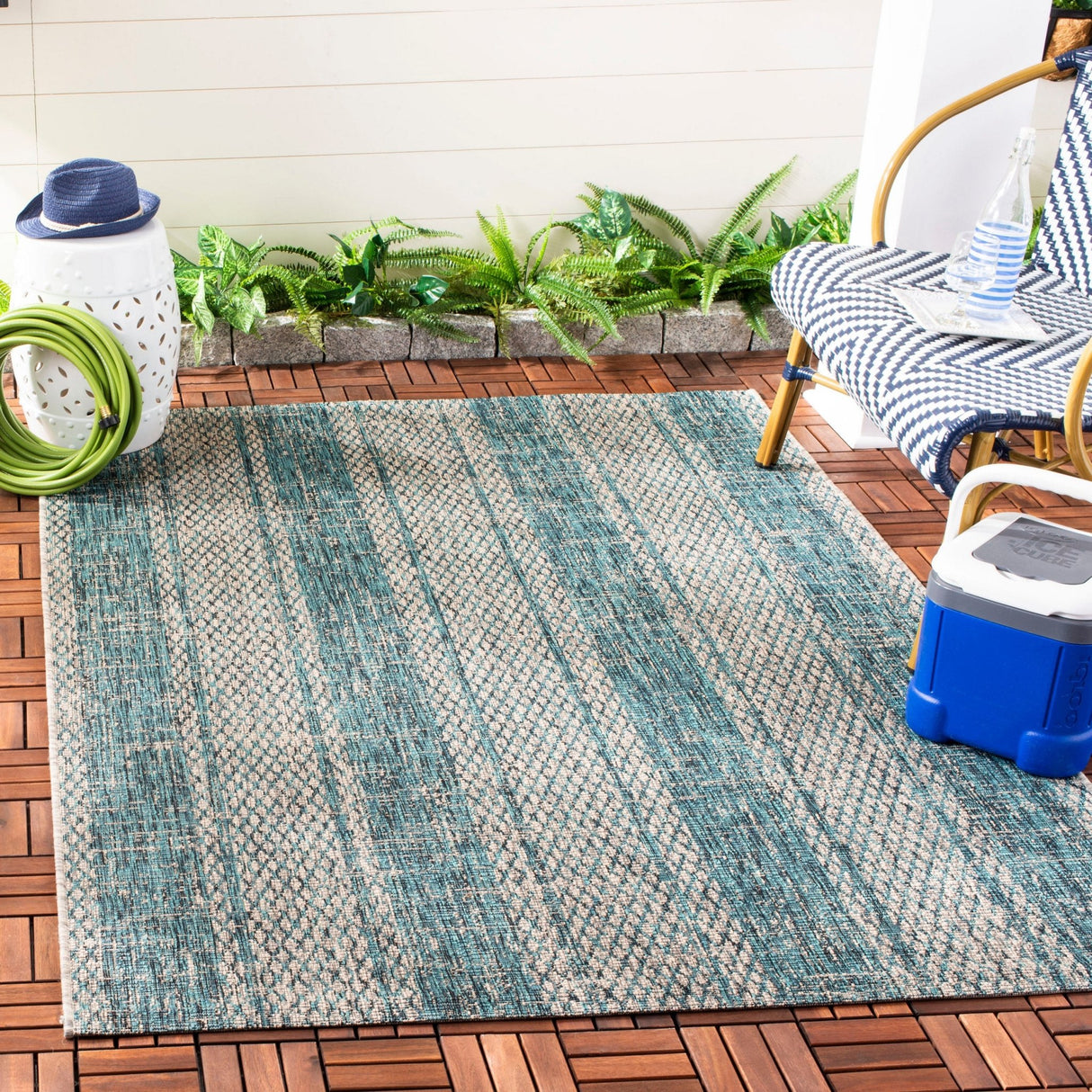 Safavieh Courtyard Cy8736 Light Grey/Teal Rug - Safavieh - cy8736 - 37212 - 9