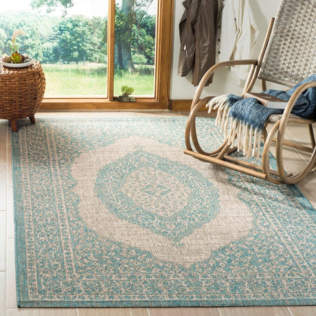 Safavieh Courtyard Cy8751 - 37112 Light Grey / Aqua Rugs - Safavieh - cy8751 - 37112 - 2