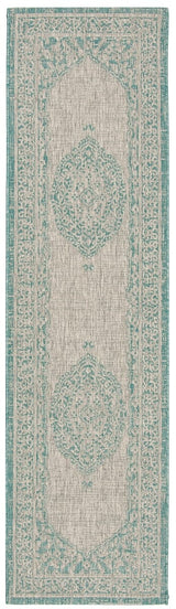 Safavieh Courtyard Cy8751 - 37112 Light Grey / Aqua Rugs - Safavieh - cy8751 - 37112 - 212