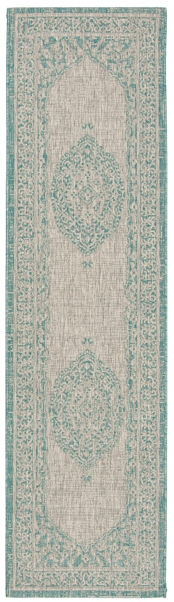 Safavieh Courtyard Cy8751 - 37112 Light Grey / Aqua Rugs - Safavieh - cy8751 - 37112 - 212