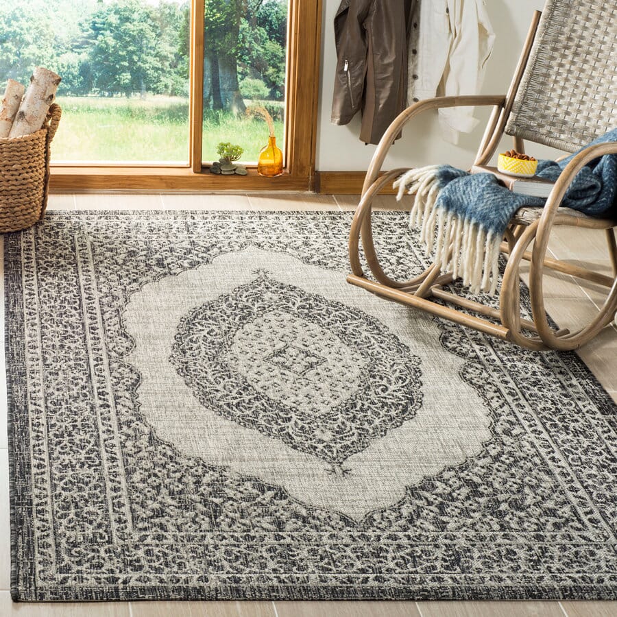 Safavieh Courtyard Cy8751 - 37612 Light Grey / Black Rugs - Safavieh - cy8751 - 37612 - 2