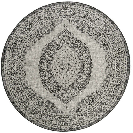 Safavieh Courtyard Cy8751 - 37612 Light Grey / Black Rugs - Safavieh - cy8751 - 37612 - 7r